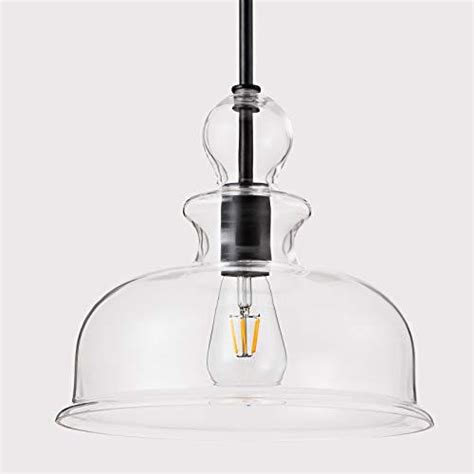 Claxy Ecopower Industrial Pendant Lighting Glass Kitchen Island Hanging Lights 3 Pack