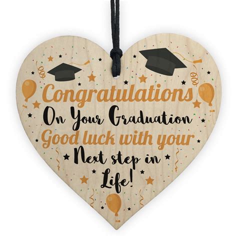 Congratulations On Your Graduation Wooden Heart Plaque Ts