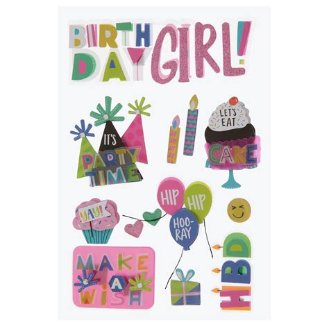 Birthday Girl 3D Stickers | Hobby Lobby | 1883768