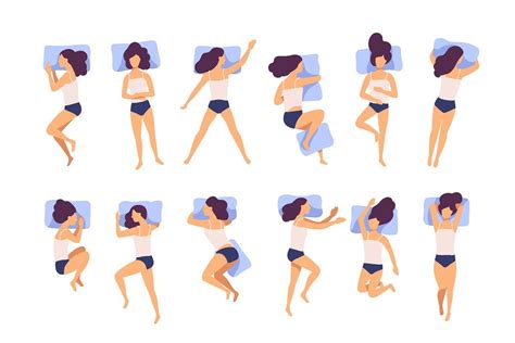 Sleeping Positions Aff Poses Vector Illustration Positions Ad