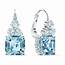 Sparkling Swarovski Earrings Turquoise Rhodium Plated 5524139