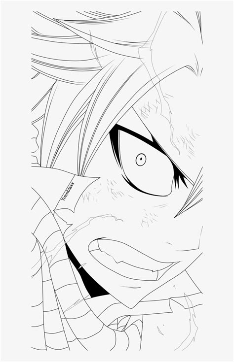 Rage Drawing Anime Fairy Tail Natsu Lineart 600x1193 Png Download