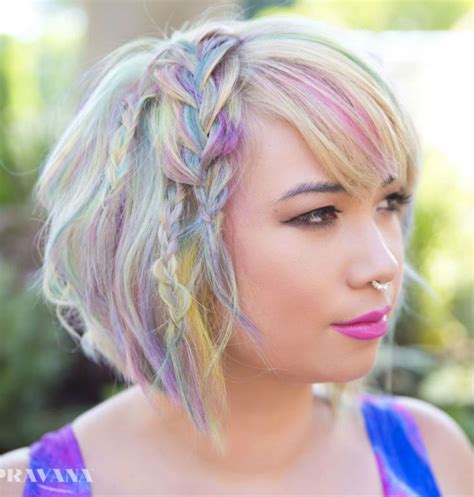 16 multi colored hair ideas you need to try this year watercolour hair pinwheel hair color