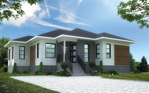 How many bedrooms do homes have? Modern house plan with kitchen island and open floor plan ...