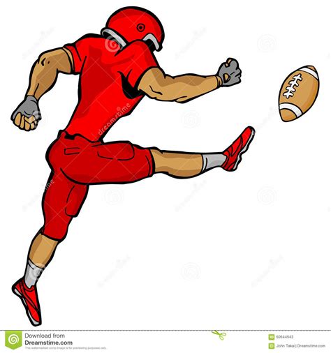 Kicking Football Player Stock Vector Illustration Of