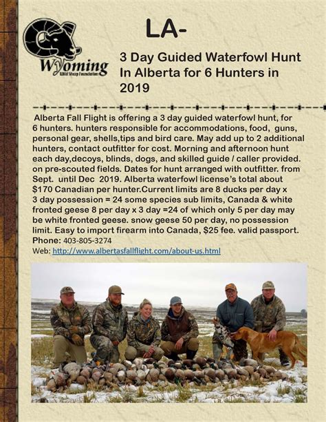 3 Day Guided Waterfowl Hunt In Alberta For 6 Hunters In 2019