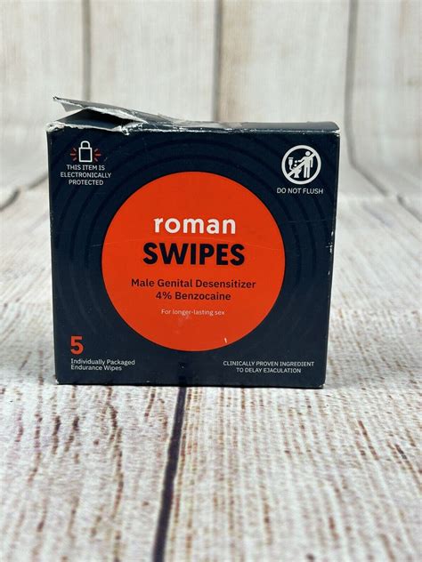 Roman Swipes 4 Male Desensitizing Benzocaine Wipes 5 Pack 810058743602 Ebay