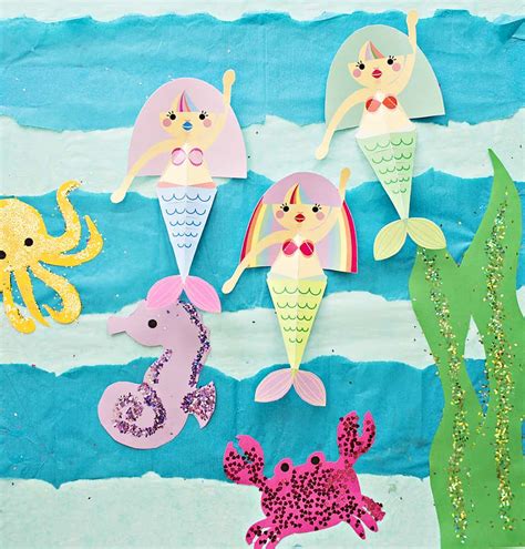 Hello Wonderful Swimming Mermaid Paper Craft With Free Printables