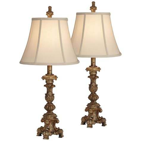 Regency Hill Traditional Table Lamps Set Of 2 With Table Top Dimmers