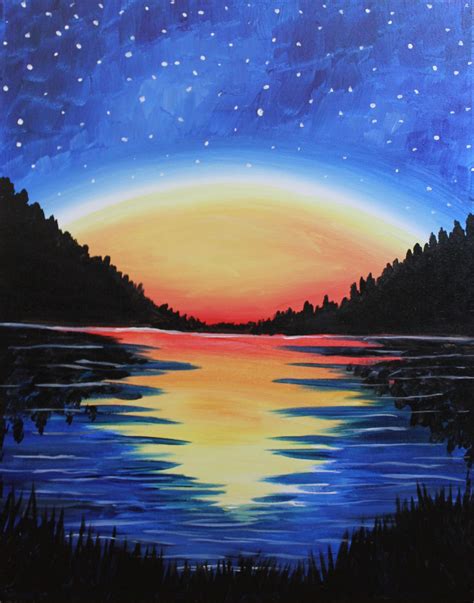 Easy Canvas Painting Sunset Painting Night Painting Diy Painting