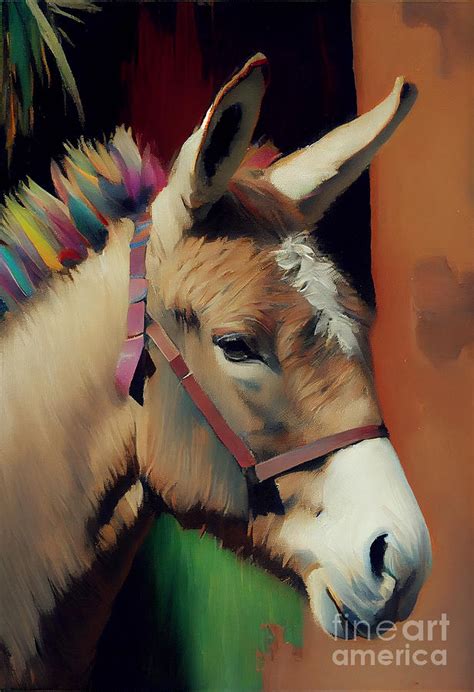 Burro Donkey Oil Painting By Asar Studios Digital Art By Celestial