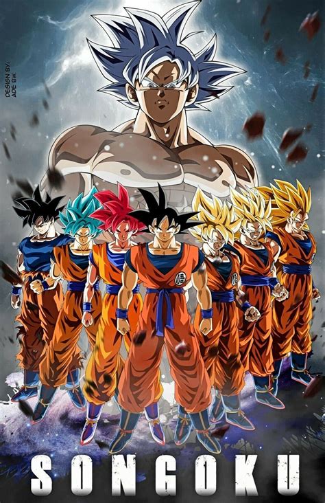 Goku All Tranformations Art Poster Ssj God Ultra Instinct Dbz New