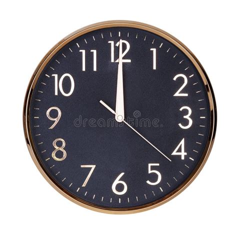 Noon On The Dial Of The Round Clock Stock Photo Image 62557422