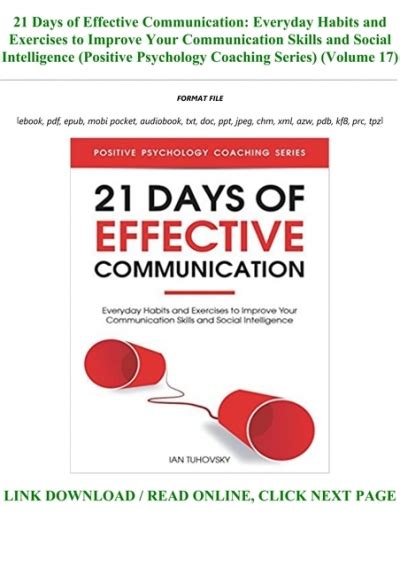 Pdf Mobi Epub 21 Days Of Effective Communication Everyday Habits And