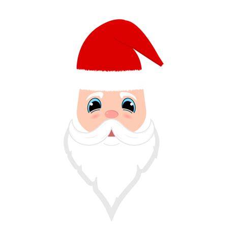 Natal Santa Png Face Elemento Com Fofa Olhos Santa Face Ilustração Em