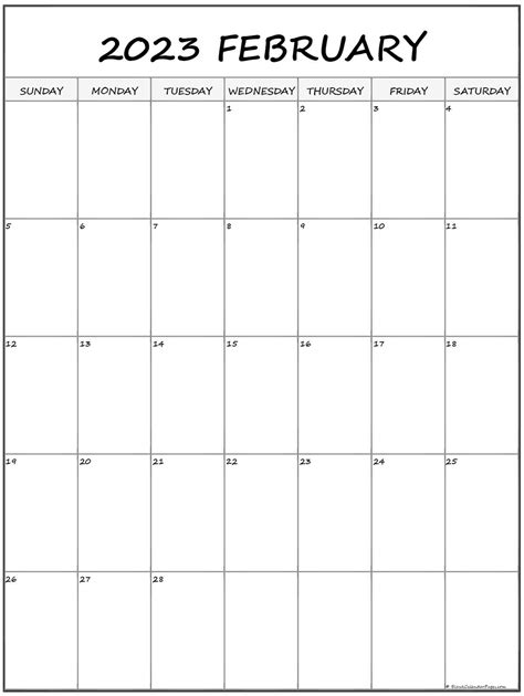 2023 Feb Calendar Printable Recette 2023