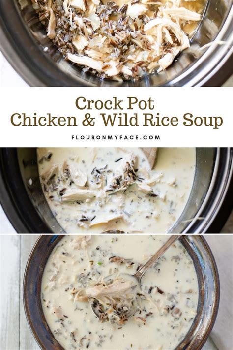 Crockpot chicken and rice is super simple to make. Crock Pot Chicken Wild Rice Soup Recipe - Flour On My Face