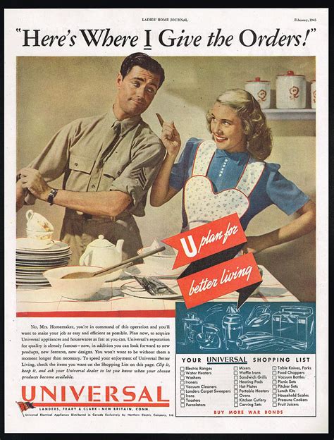 An Old Ad For Universal Showing A Man And Woman Cooking