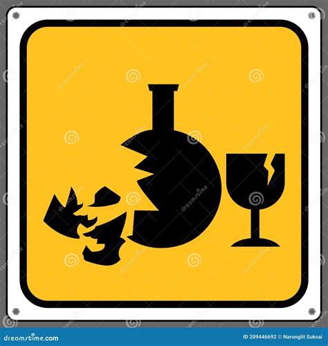 Warning Broken Glass Is Dangerous Stock Vector Illustration Of