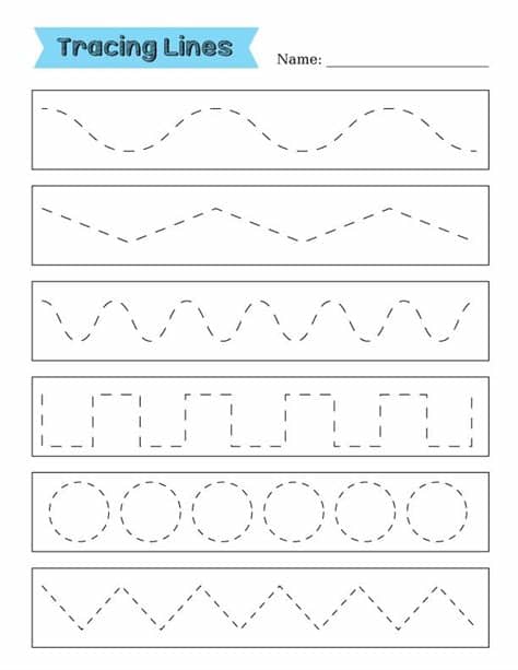 Tracing Lines practice printable for toddlers preschool ...