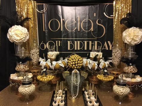 great gatsby gatsby candy table roaring 20s birthday 6oth birthday great gatsby birthday