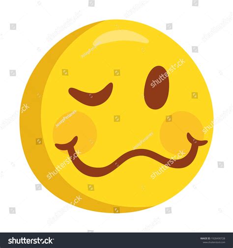 Woozy Face Emoji Icon Illustration Drunk Stock Vector Royalty Free Shutterstock