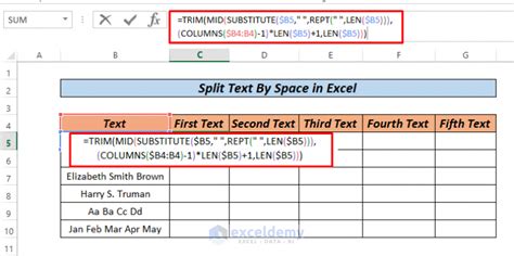 How To Split Text By Space With Formula In Excel 5 Ways ExcelDemy