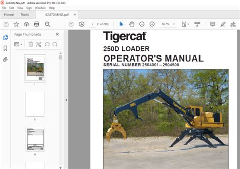 Tigercat D Loader Operator S Manual Sn Pdf