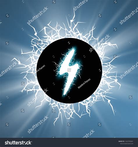 Electric Discharge Shocked Effect Design Power Stock Vector Royalty