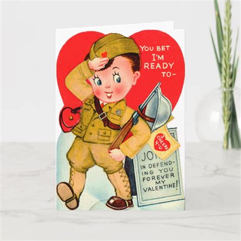 Military Vintage Valentines Day Card Zazzle