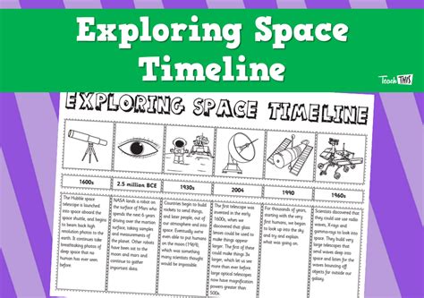 Exploring Space Timeline Worksheet Teacher Resources And Classroom