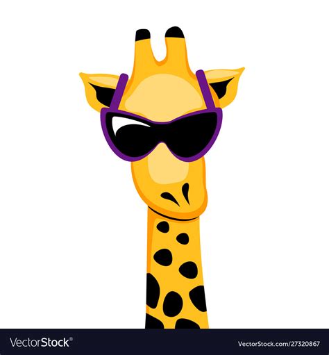 Comic Giraffe Face With Sunglasses Royalty Free Vector Image