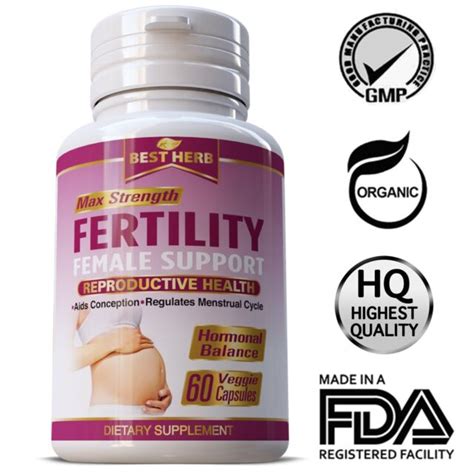 Best Herb Natural Female Fertility Aid Pills 4 Oz 60 Capsules For
