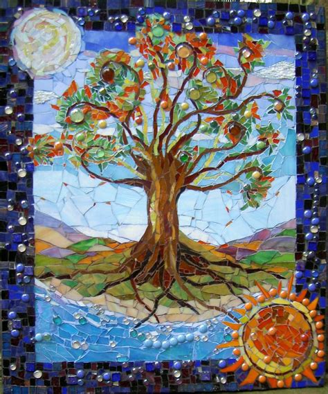 A Tree Of Life In The Holy Land Tree Mosaic Mosaic Art Mosaic Flowers