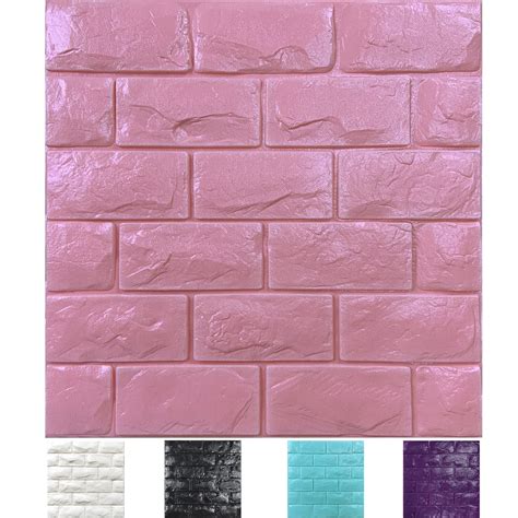 Buy 30pcs 3d Wall Panels Peel And Stick Faux Brick Wallpaper Pink Self