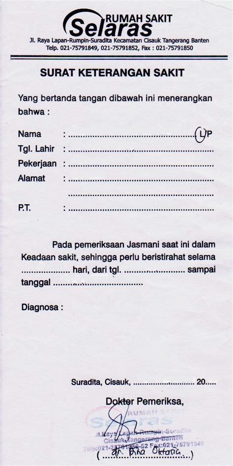 Surat Dokter Kosong Jakarta Homecare24