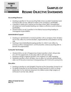 Write a compelling accounting assistant resume objective or summary. General Resume Objective For Entry Level | General Resume ...
