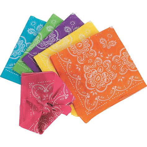 Neon Polyester Bandanas 12 Pack 1 Super Party