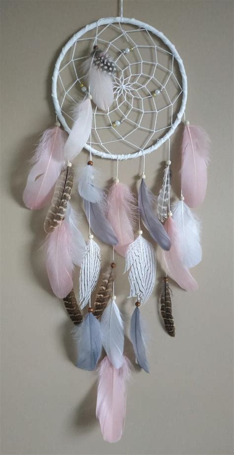 Pink And Grey Dream Catcher Wall Hanging Boho Large Dreamcatcher