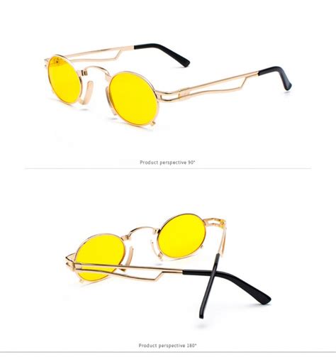 Retro Oval Small Punk Sunglasses Tiny Gothic Frame