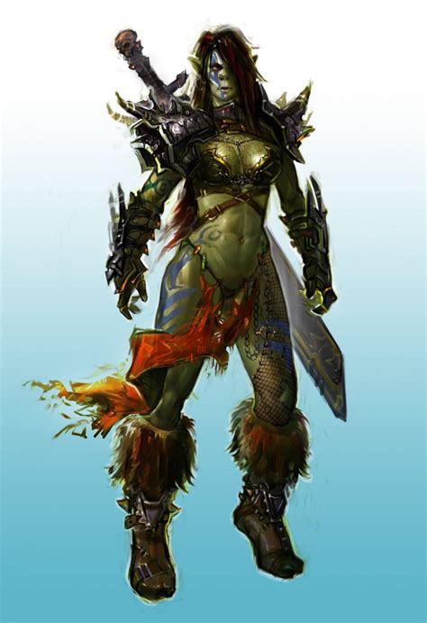 F Half Orc Barbarian Sword Wilderness In 2019 Fantasy Characters Fantasy Female Warrior