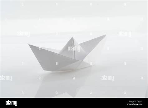 Paper Ship Concept Vessel Toy Origami White Stock Photo Alamy