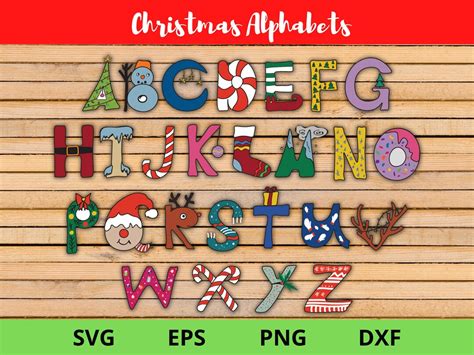 Christmas Alphabet Clipart Holiday Svg Letters Christmas Alphabet Png