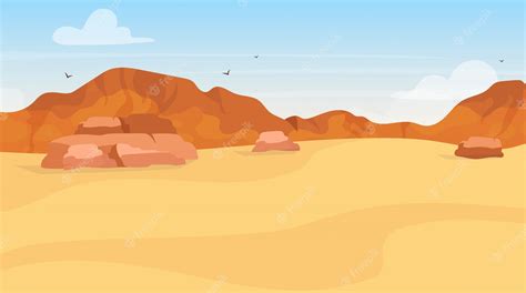 Premium Vector Dunes Flat Illustration Sand Desert Exploration