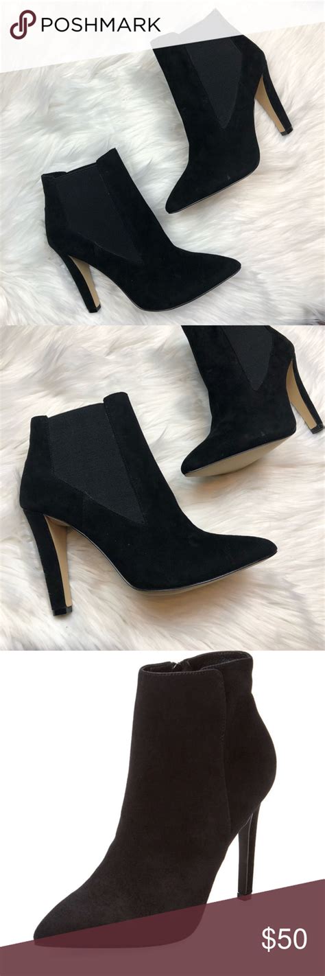 ava and aiden black suede leather booties