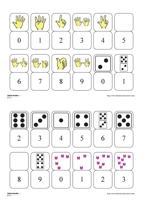 Librairie Interactive Dominos Des Chiffres De 0 à 9 Math Facile