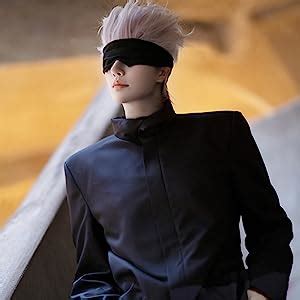 Amazon Com Rulercosplay Anime Costume For Gojo Satoru Of Jujutsu Kaisen With Eye Mask Academy