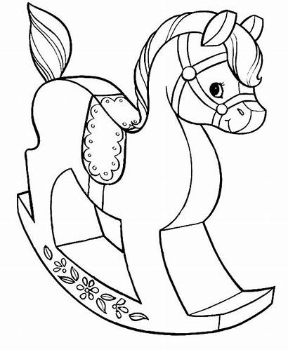 Coloring Toys Pages Horse Wooden Grab Button