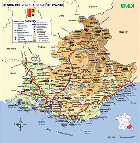 Provence Alpes Cote D Azur Carte • Voyages Cartes