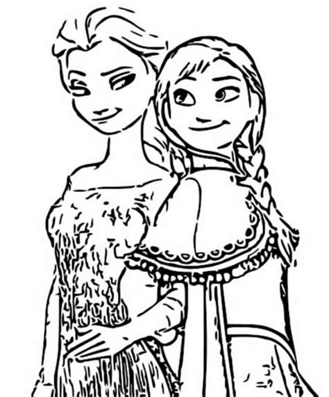 Related image for dibujos para colorear princesas elsa y ana. Dibujo para colorear Frozen 2 : Anna y Elsa 2